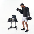 Echelon Adjustable Dumbbells Set 7–52.5 lbs with Stand, Quick Weight Adjustment, Space-Saving Design