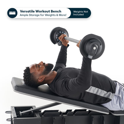 Echelon Adjustable Weight Bench with 6-Position Backrest & Dumbbell Storage