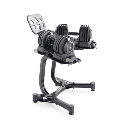 Echelon Adjustable Dumbbells Set 7–52.5 lbs with Stand, Quick Weight Adjustment, Space-Saving Design