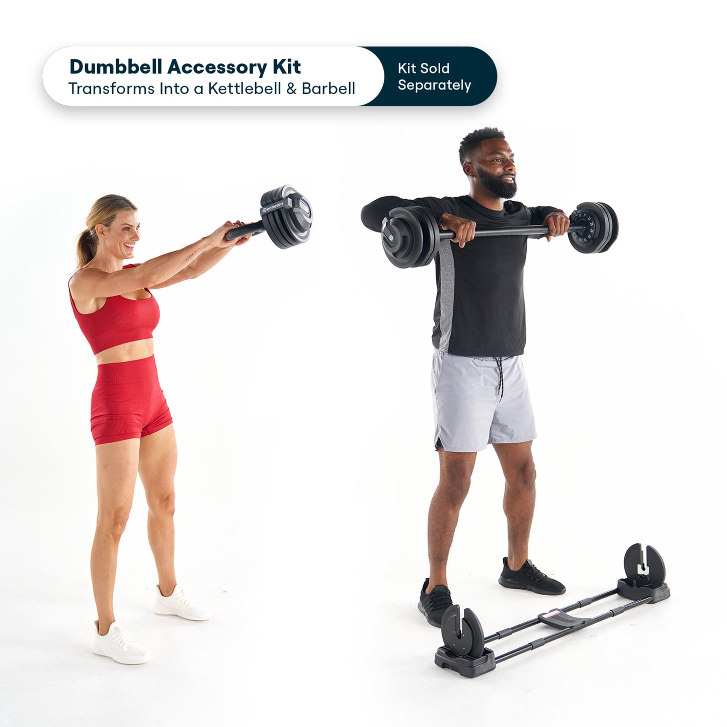 Echelon Adjustable Dumbbells Set 7–52.5 lbs with Stand, Quick Weight Adjustment, Space-Saving Design