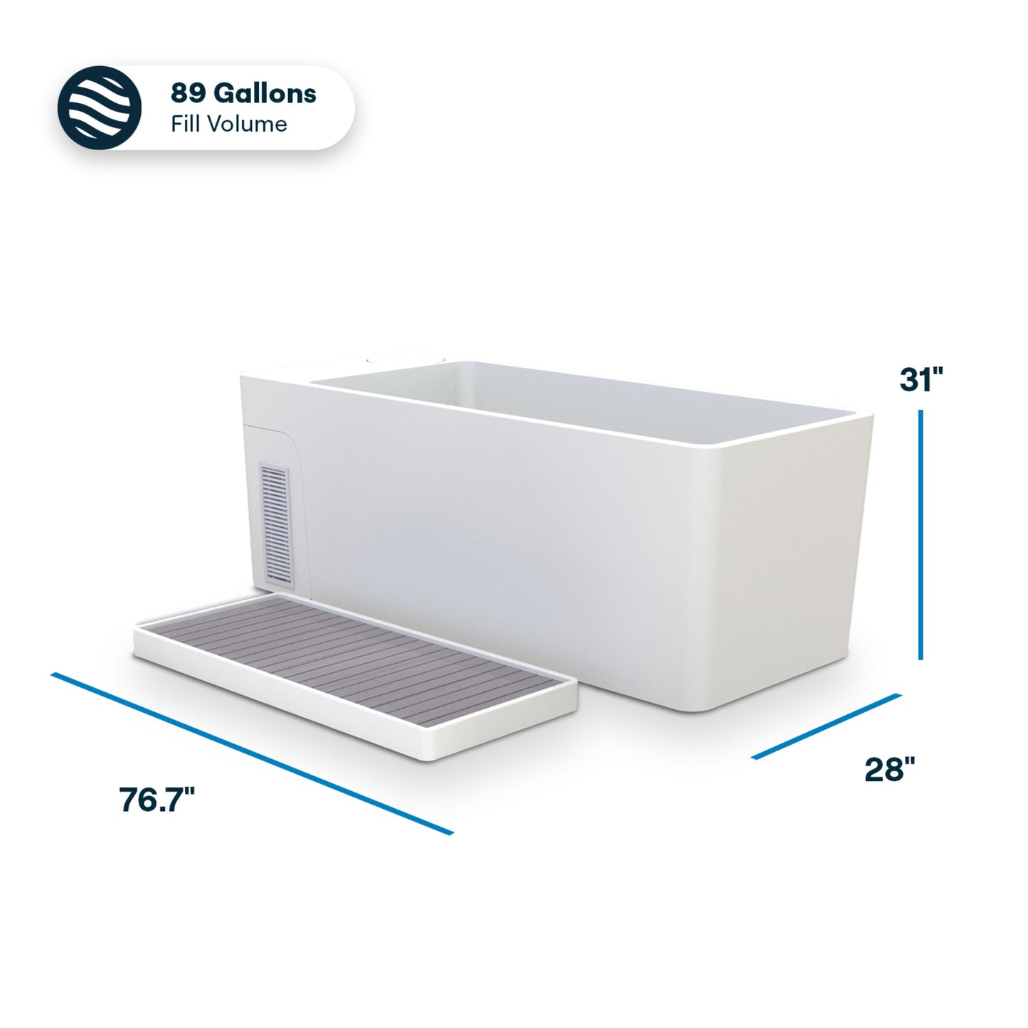 Echelon Smart Cold Plunge Tub with Heating & Cooling, LED Lights & 3-Stage Filtration