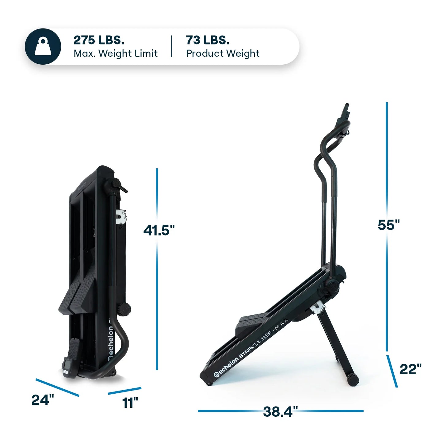 Echelon Stair Climber Max, Stair Stepper Machine with 32 Magnetic Resistance Levels and Foldable Design