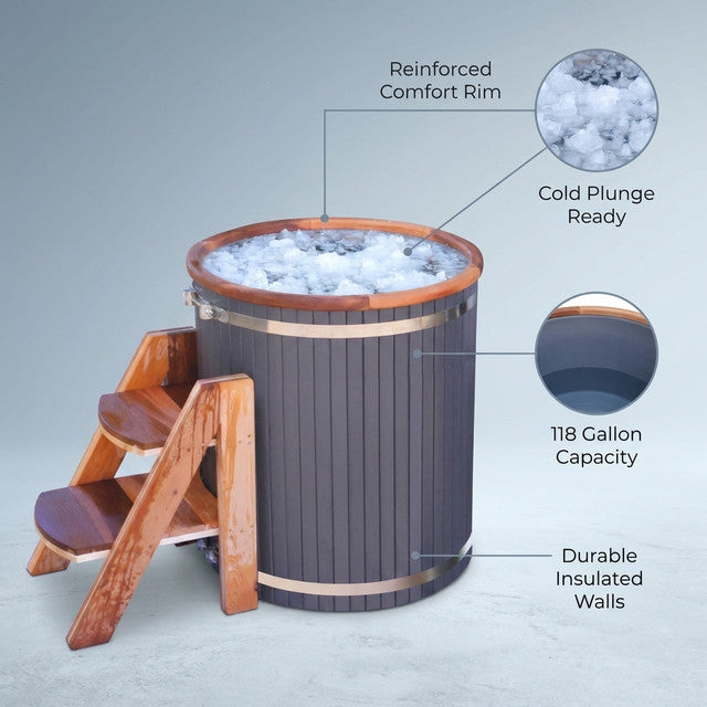 Cold Therapy 1 Person Ice Bath 118 Gallon Cold Plunge 37.5" X 33.25" — Lifestyle